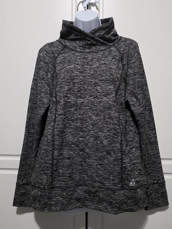 Gerry Weber Tops - Gerry Womens Heathered Black/Gray Performance Turtleneck PullOver Sweatshirt